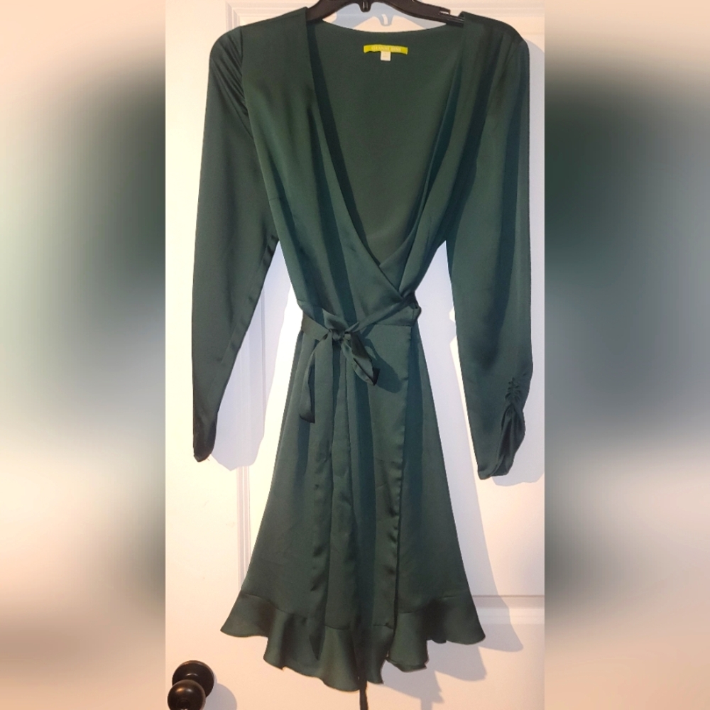 Emerald Green Wrap Dress.